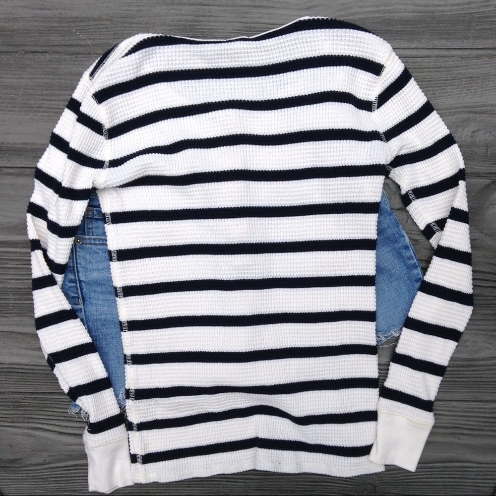 J.Crew striped Henley thermal XS - Picture 2 of 4